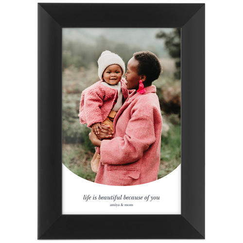 Curved Frame Tabletop Framed Prints, Black, None, 4x6, White, white