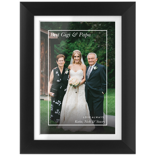 Text Overlay Border Tabletop Framed Prints, Black, White, 4x6, White