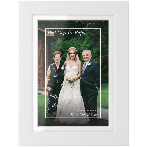 Text Overlay Border Tabletop Framed Prints, White, White, 4x6, White