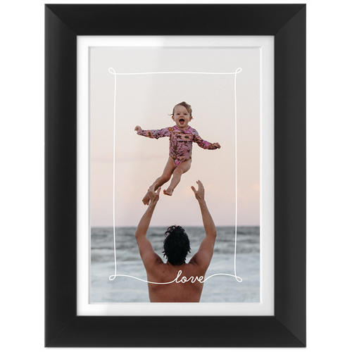 Love Border Tabletop Framed Prints, Black, White, 4x6, White, white