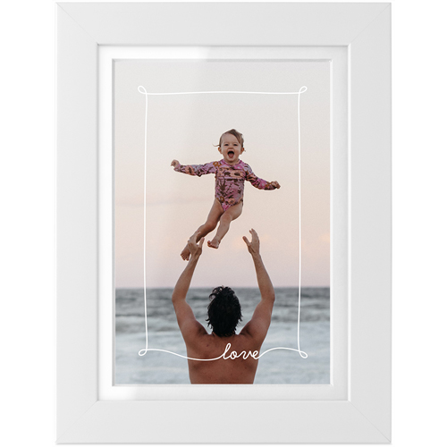 Love Border Tabletop Framed Prints, White, White, 4x6, White, white