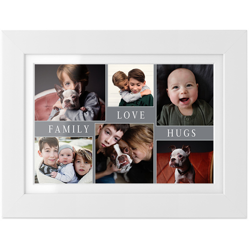 Hug Family Tabletop Framed Prints, White, White, 4x6, Gray