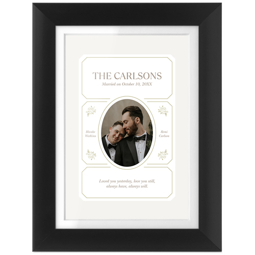 Vintage Stationery Frame Tabletop Framed Prints, Black, White, 4x6, White, white