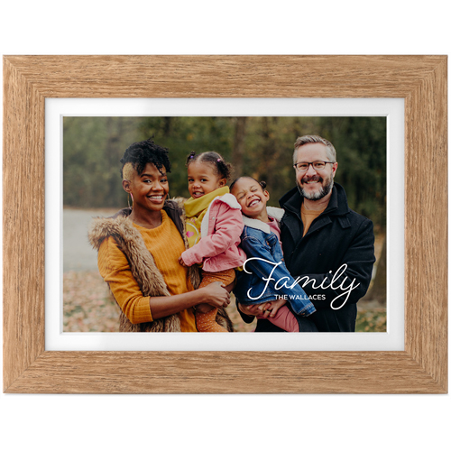 Family Script Tabletop Framed Prints, Natural, White, 4x6, White