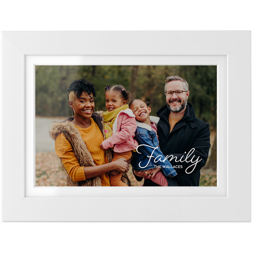 Family Script Tabletop Framed Prints, White, White, 4x6, White
