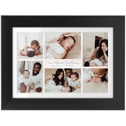 Text Gallery of Six Tabletop Framed Prints, Black, White, 4x6, Multicolor
