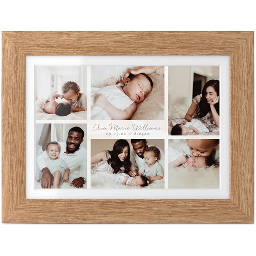 Text Gallery of Six Tabletop Framed Prints, Natural, White, 4x6, Multicolor