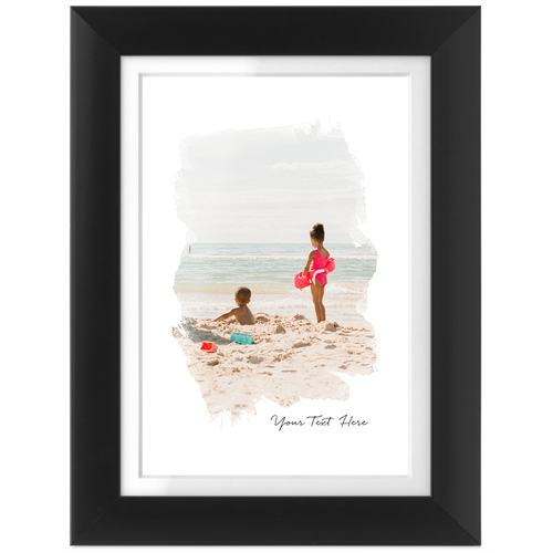 Brushstrokes Tabletop Framed Prints, Black, White, 4x6, White, white