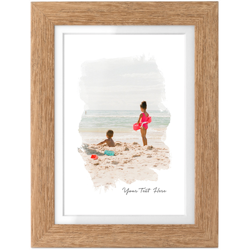 Brushstrokes Tabletop Framed Prints, Natural, White, 4x6, White, white