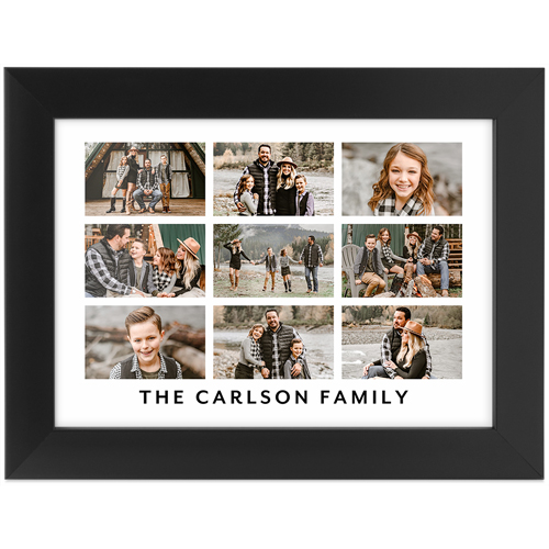 Grid Gallery of Nine Tabletop Framed Prints, Black, None, 5x7, Multicolor, multi