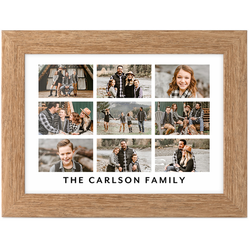 Grid Gallery of Nine Tabletop Framed Prints, Natural, None, 5x7, Multicolor, multi