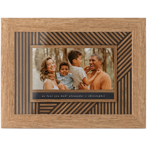 Crosshatch Wood Tabletop Framed Prints, Natural, None, 5x7, Brown