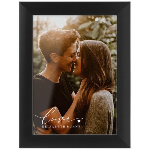 Love Script Portrait Tabletop Framed Prints, Black, None, 5x7, White, white