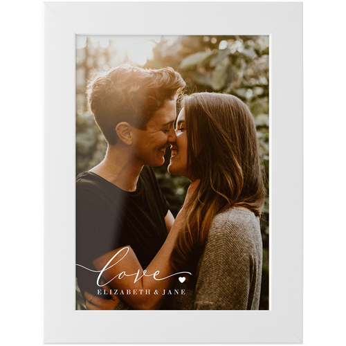 Love Script Portrait Tabletop Framed Prints, White, None, 5x7, White