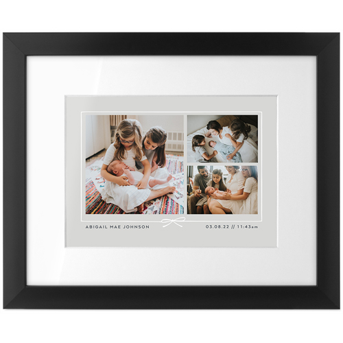 Bow Border Collage Tabletop Framed Prints, Black, White, 5x7, Gray