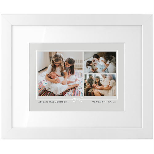 Bow Border Collage Tabletop Framed Prints, White, White, 5x7, Gray