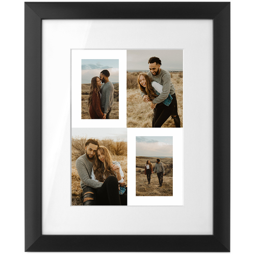 Minimal Gallery of Four Portrait Tabletop Framed Prints, Black, White, 5x7, Multicolor, multi