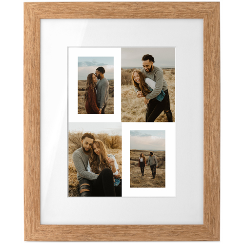 Minimal Gallery of Four Portrait Tabletop Framed Prints, Natural, White, 5x7, Multicolor