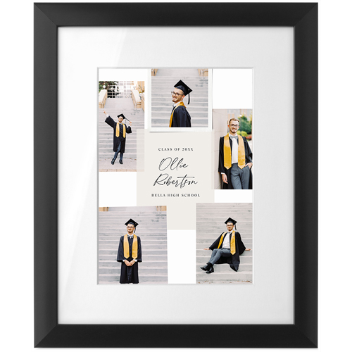 Handwritten Note Collage Tabletop Framed Prints, Black, White, 5x7, Beige, wheat