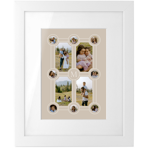 Vintage FamilyTree Tabletop Framed Prints, White, White, 5x7, Beige, wheat