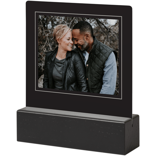 Neutral Border Tabletop Metal Prints, 5x5, Black, Gray