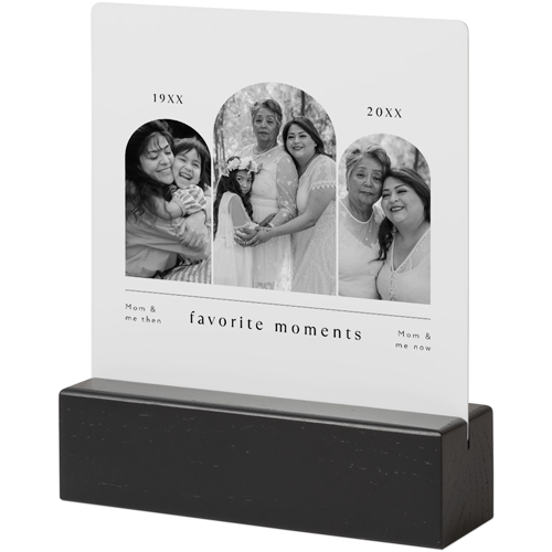 Timeline Arches Tabletop Metal Prints, 5x5, Black, White, white