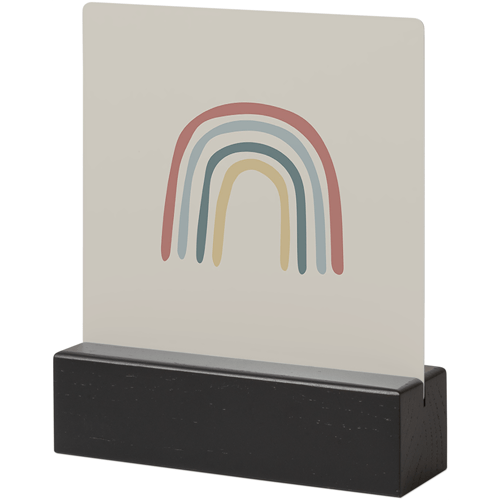 Rainbow Drawing Tabletop Metal Prints, 5x5, Black, Multicolor