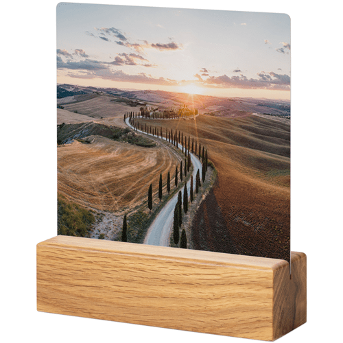 Vineyard Pathway Tabletop Metal Prints, 5x5, Natural, Multicolor