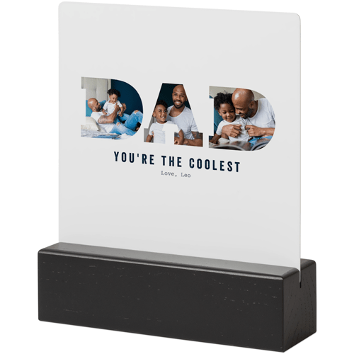 Dad Tabletop Metal Prints, 5x5, Black, White