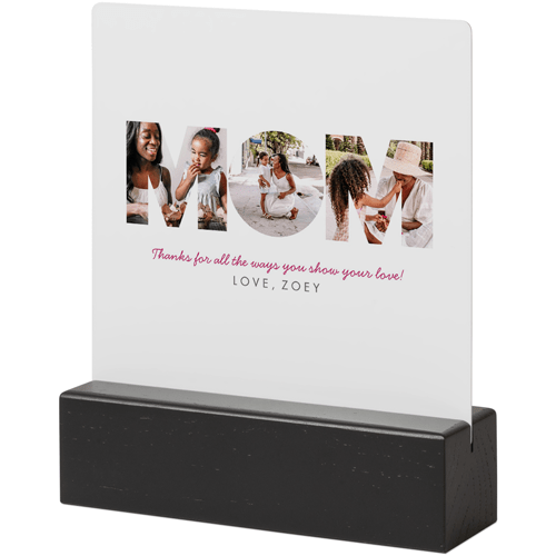 Mom Tabletop Metal Prints, 5x5, Black, White, white