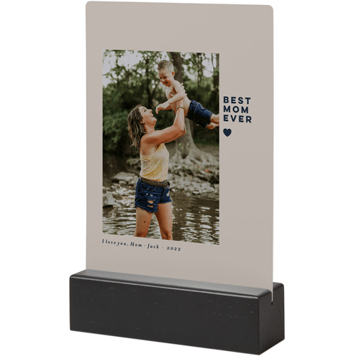 Asymmetrical Mom Frame Tabletop Metal Prints, 5x7, Black, Beige