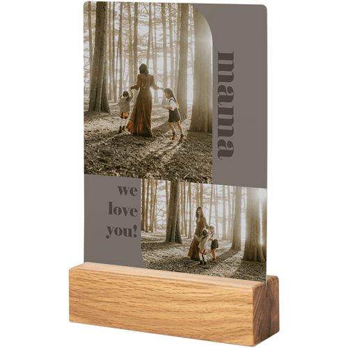 Bold Mod Type Tabletop Metal Prints, 5x7, Natural, Gray