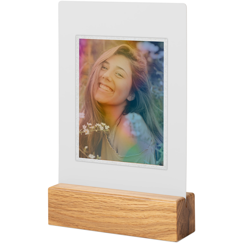 Rainbow Aura Frame Tabletop Metal Prints, 5x7, Natural, White, white
