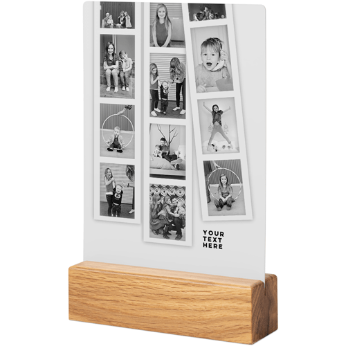 Modern Filmstrip Collage Tabletop Metal Prints, 5x7, Natural, White
