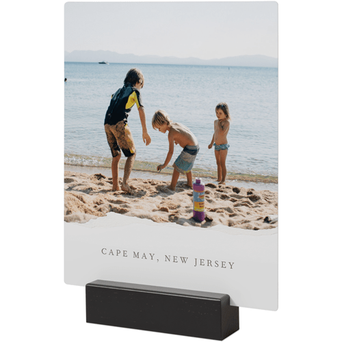 Textured Paper Tabletop Metal Prints, 8x10, Black, White, white