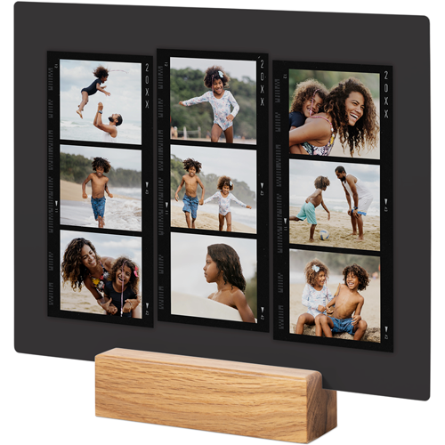 Travel Film Collage Tabletop Metal Prints, 8x10, Natural, Gray