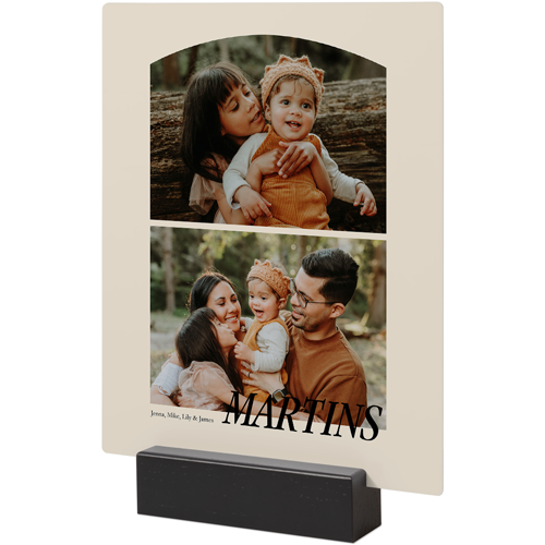 Stacked Arch Collage Tabletop Metal Prints, 8x10, Black, Beige