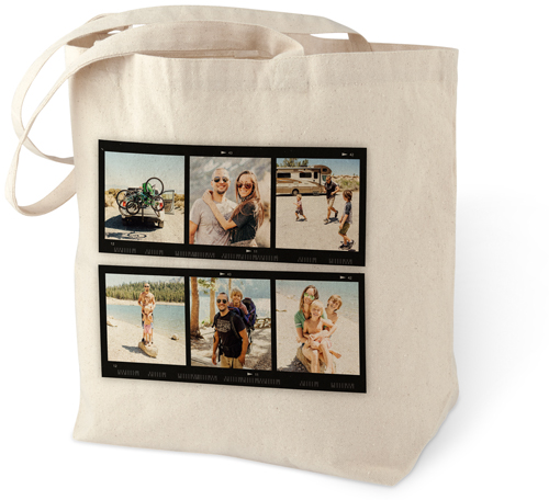 Travel Film Collage Cotton Tote Bag, White