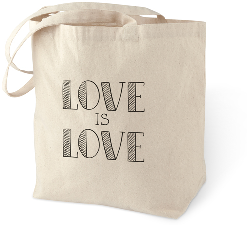 Love Is Love B&W Cotton Tote Bag, Multicolor