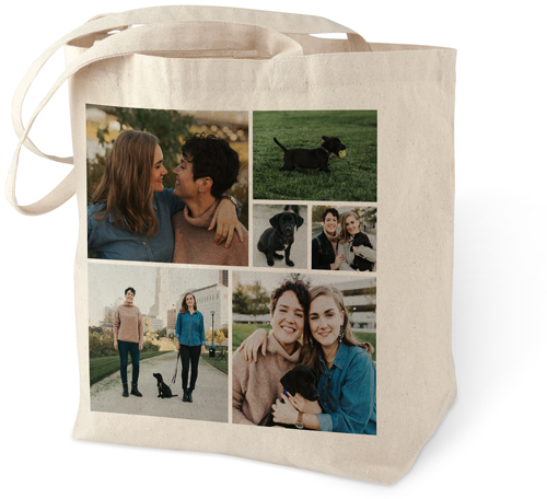 Create Custom Collage Photo Reusable Grocery Tote Bag