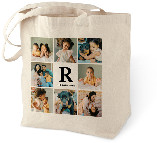 Collage Monogram Cotton Tote Bag by Shutterfly | Shutterfly