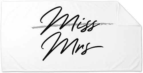 Miss To Mrs Script Towel, Multicolor