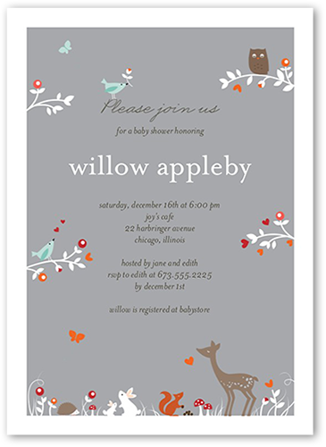 Woodland Wonder Shower 5x7 Unique Baby Shower Invitations Tiny Prints