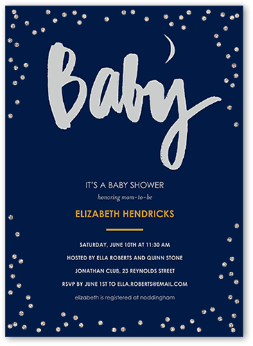 Confetti Arrangement Baby Boy 5x7 Unique Baby Shower Invitations