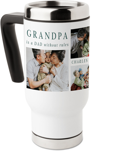 Grandpa Fun Travel Mug with Handle, 17oz, White