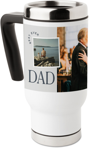 The Best Dad Travel Mug with Handle, 17oz, Gray