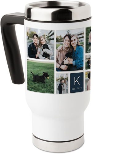 New Pictogram Travel Mug with Handle, 17oz, Gray