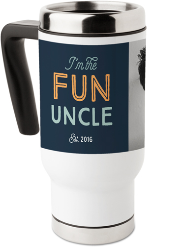Uncle Fun Travel Mug with Handle, 17oz, Black