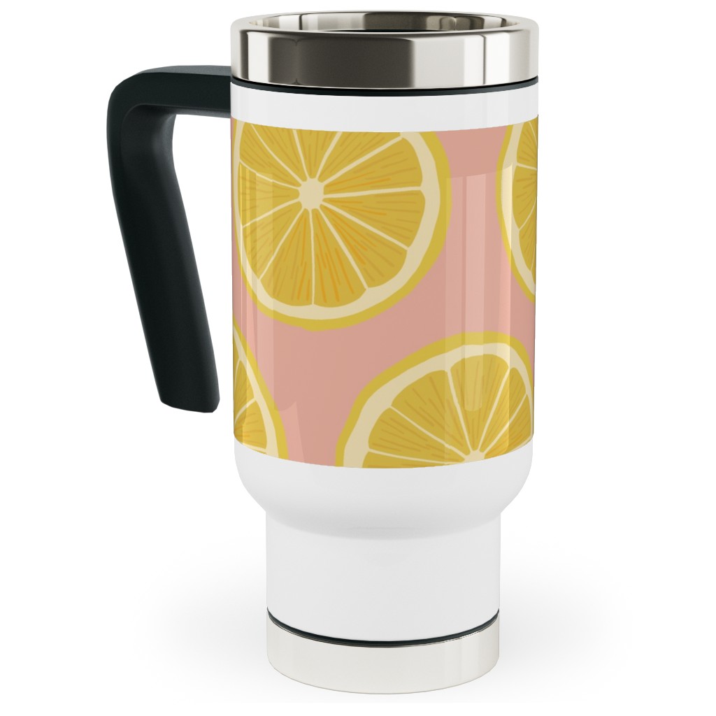 Lemon Pink Travel Mug with Handle Shutterfly