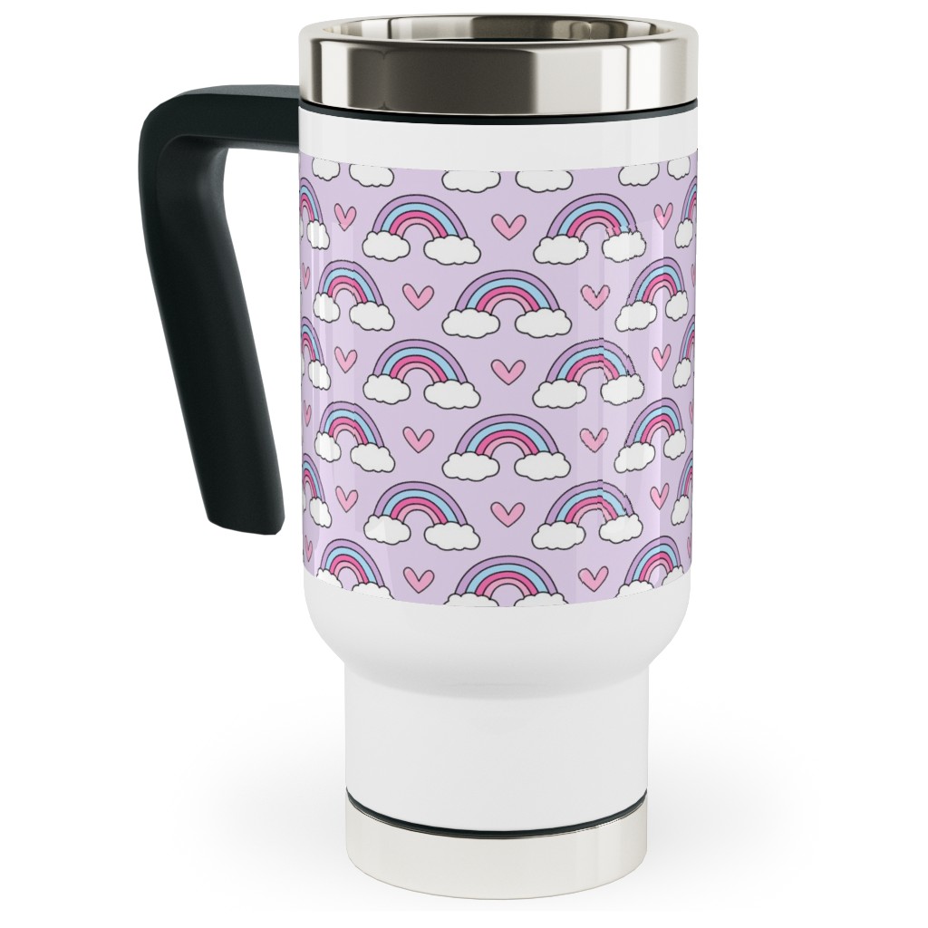 Rainbow Seamless Purple Travel Mug with Handle Shutterfly